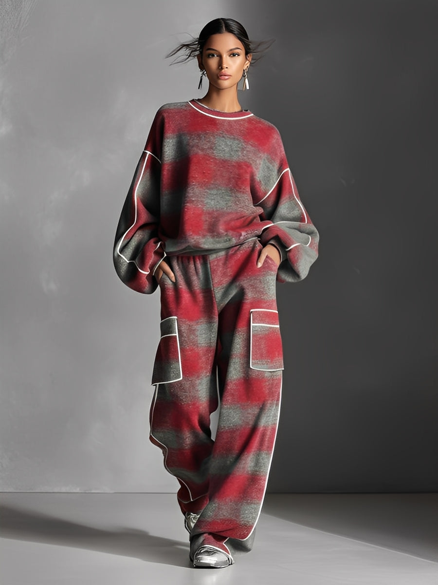 Gabrielle | Plaid Trouser Set