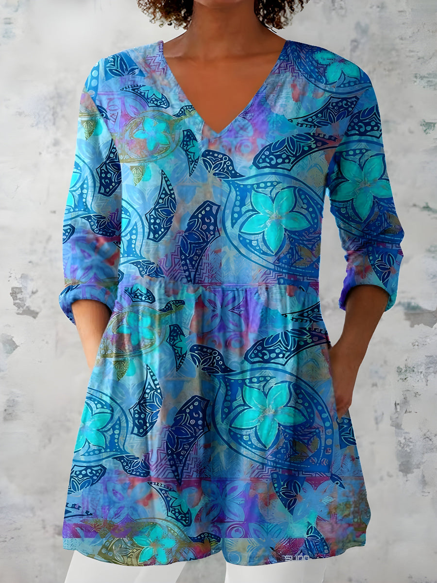 Adelaide | Long V-Neck Blouse