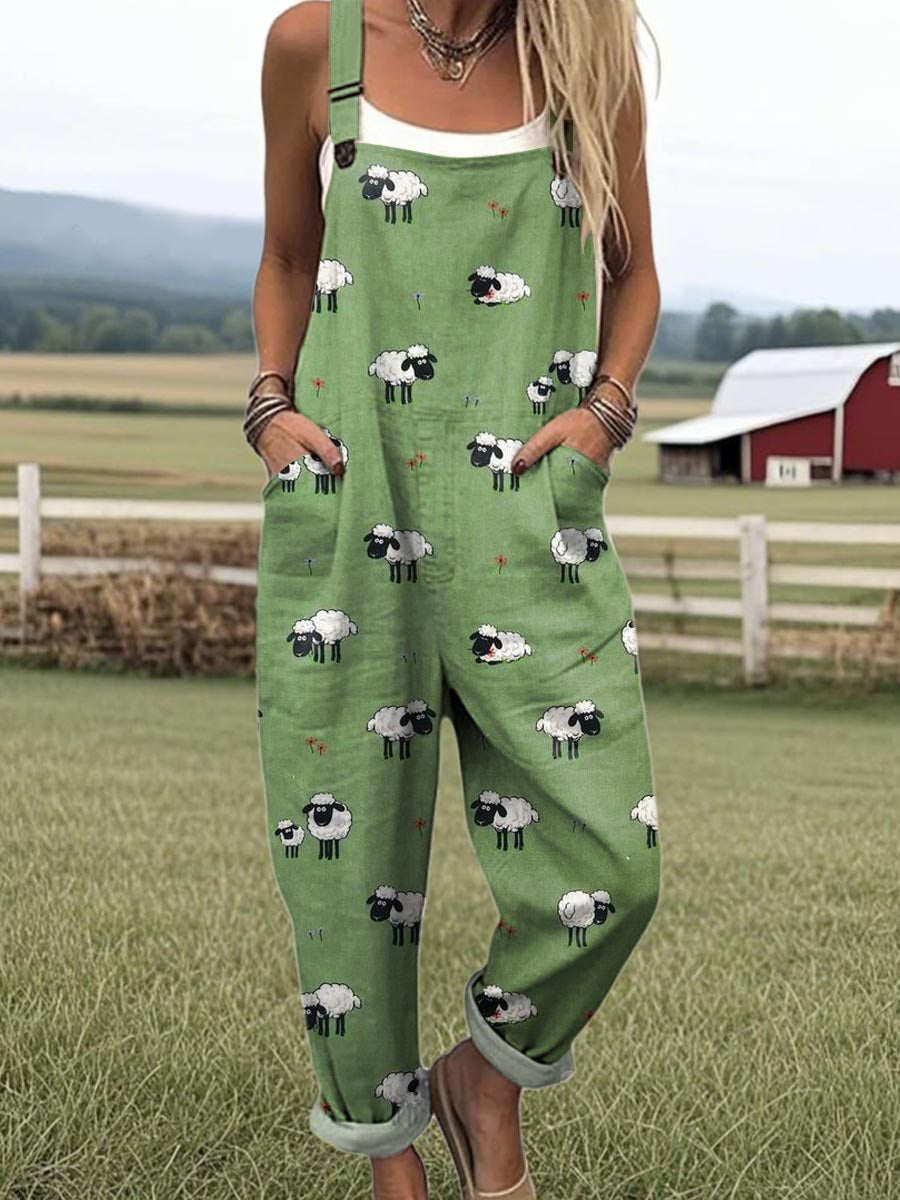 Lucienne | Earthy Sheep Print Jumpsuit