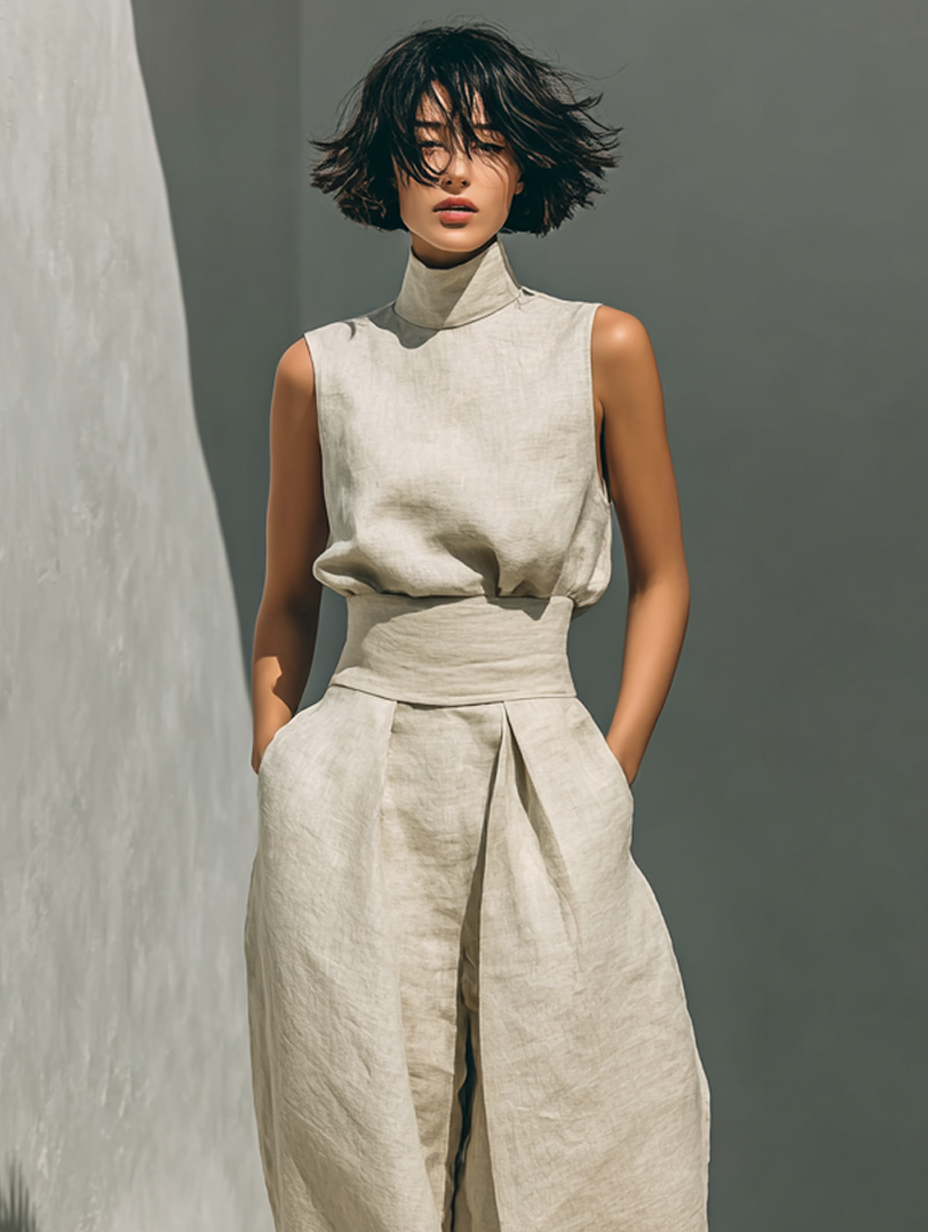 Claudette | Linen Blouse Set