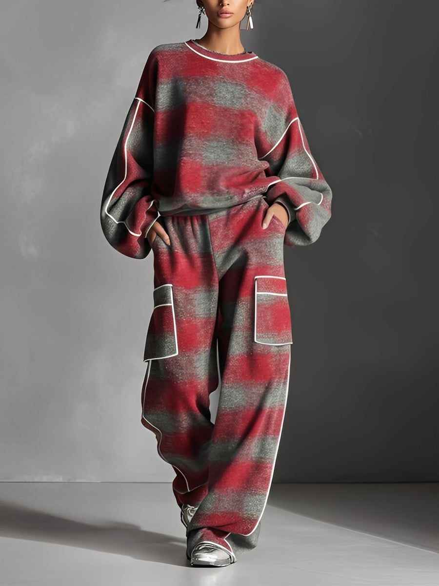 Gabrielle | Plaid Trouser Set