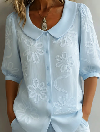 Aurélie light floral blouse - Blue