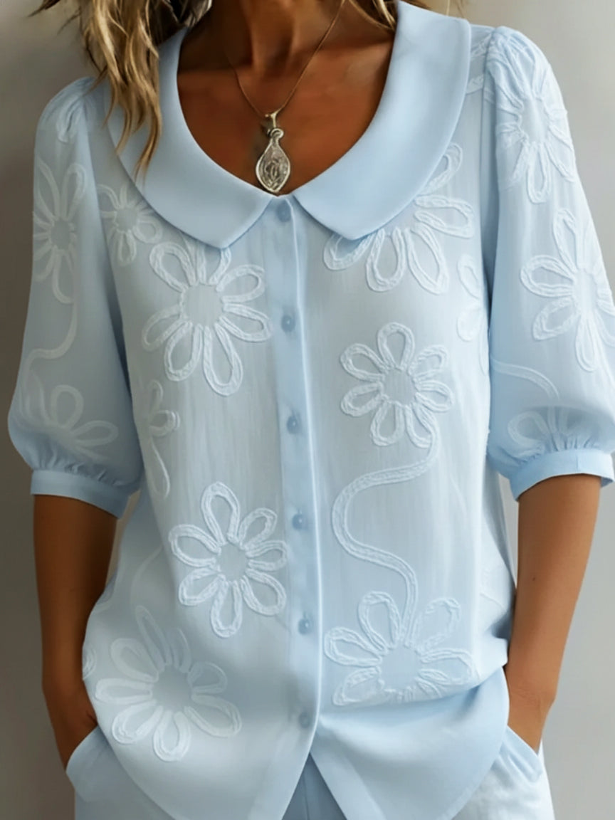Aurélie light floral blouse - Blue