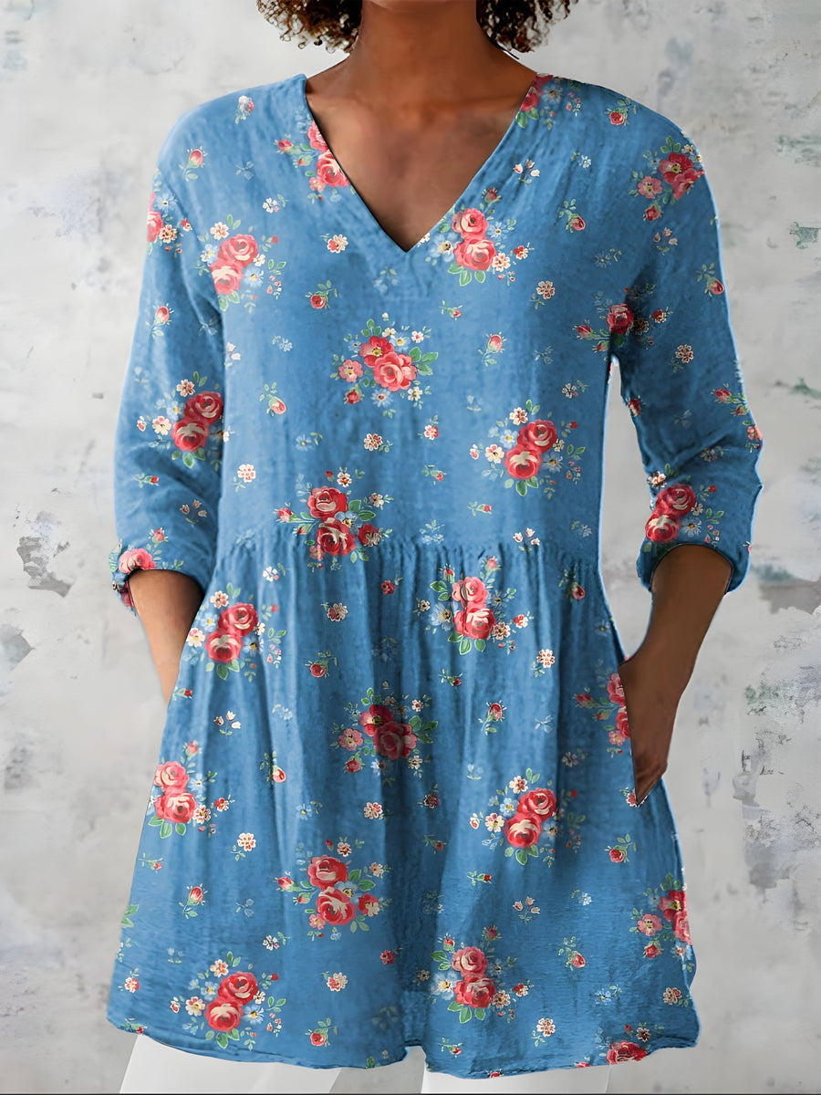 Mabel | Long V-Neck Blouse