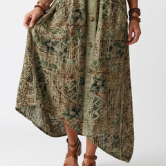 Aleta button front oversized pocket midi dress - Green detail