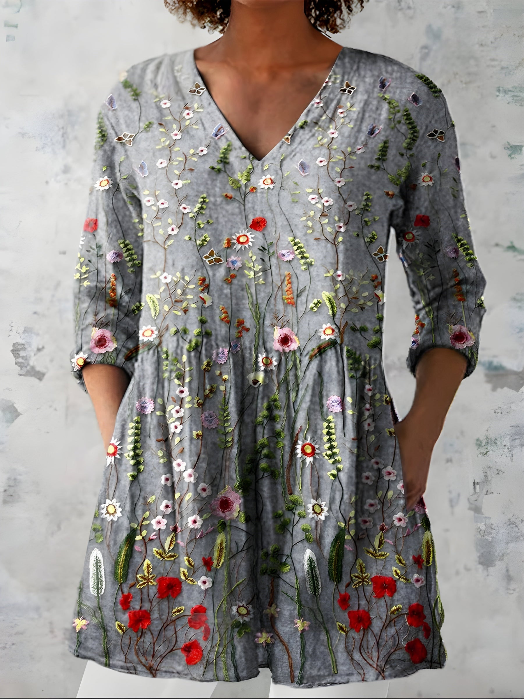 Clara | Long V-Neck Blouse