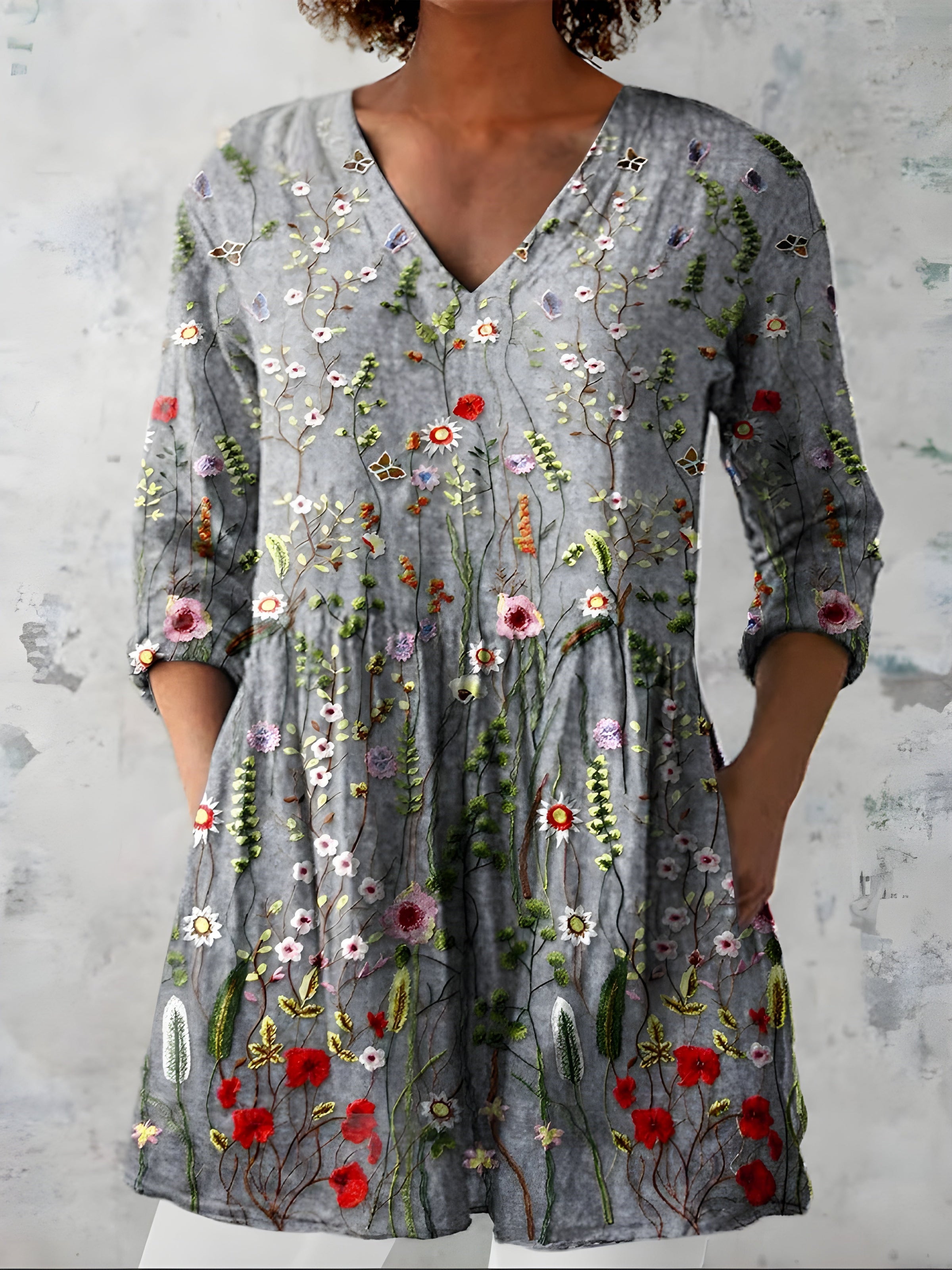 Clara | Long V-Neck Blouse