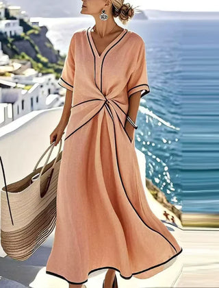 Santorini elegant flattering dress - Orange