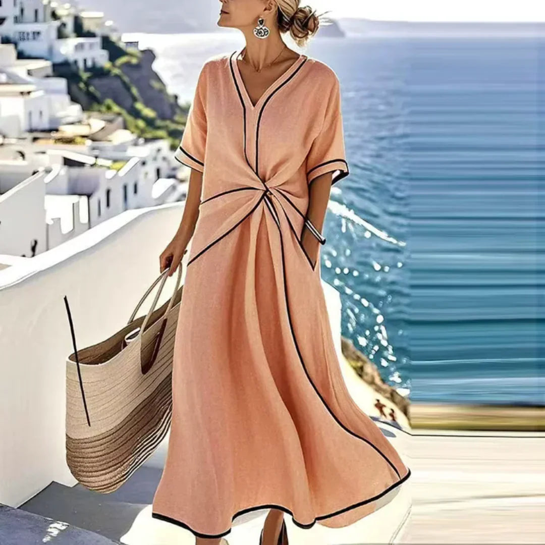 Santorini elegant flattering dress - Orange