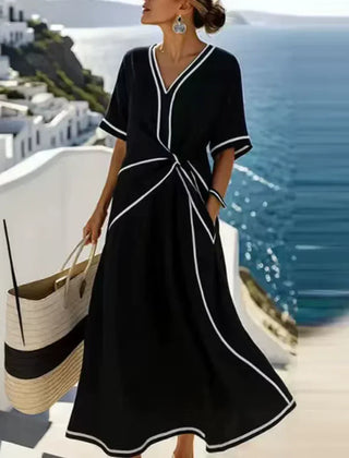Santorini elegant flattering dress - Black