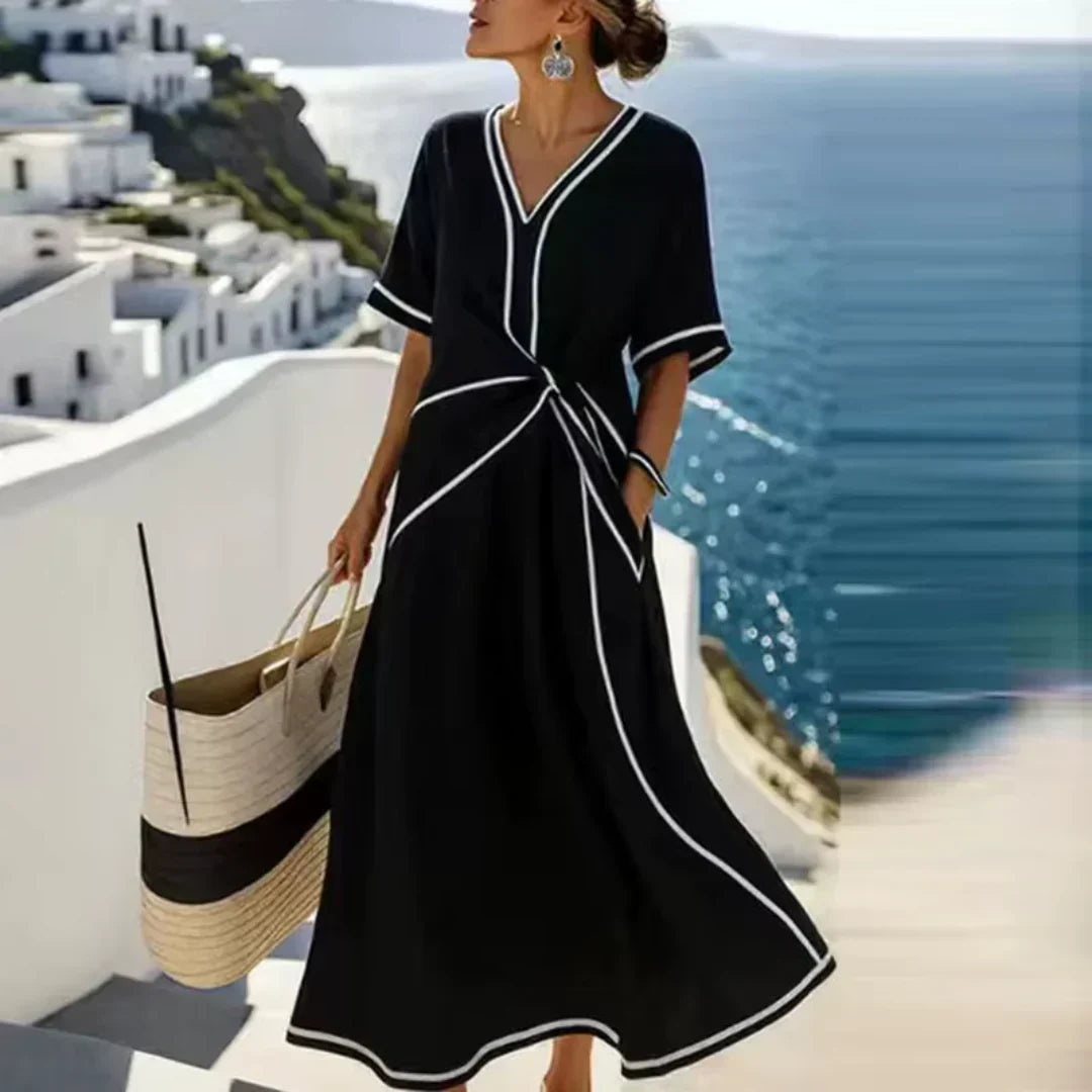 Santorini elegant flattering dress - Black