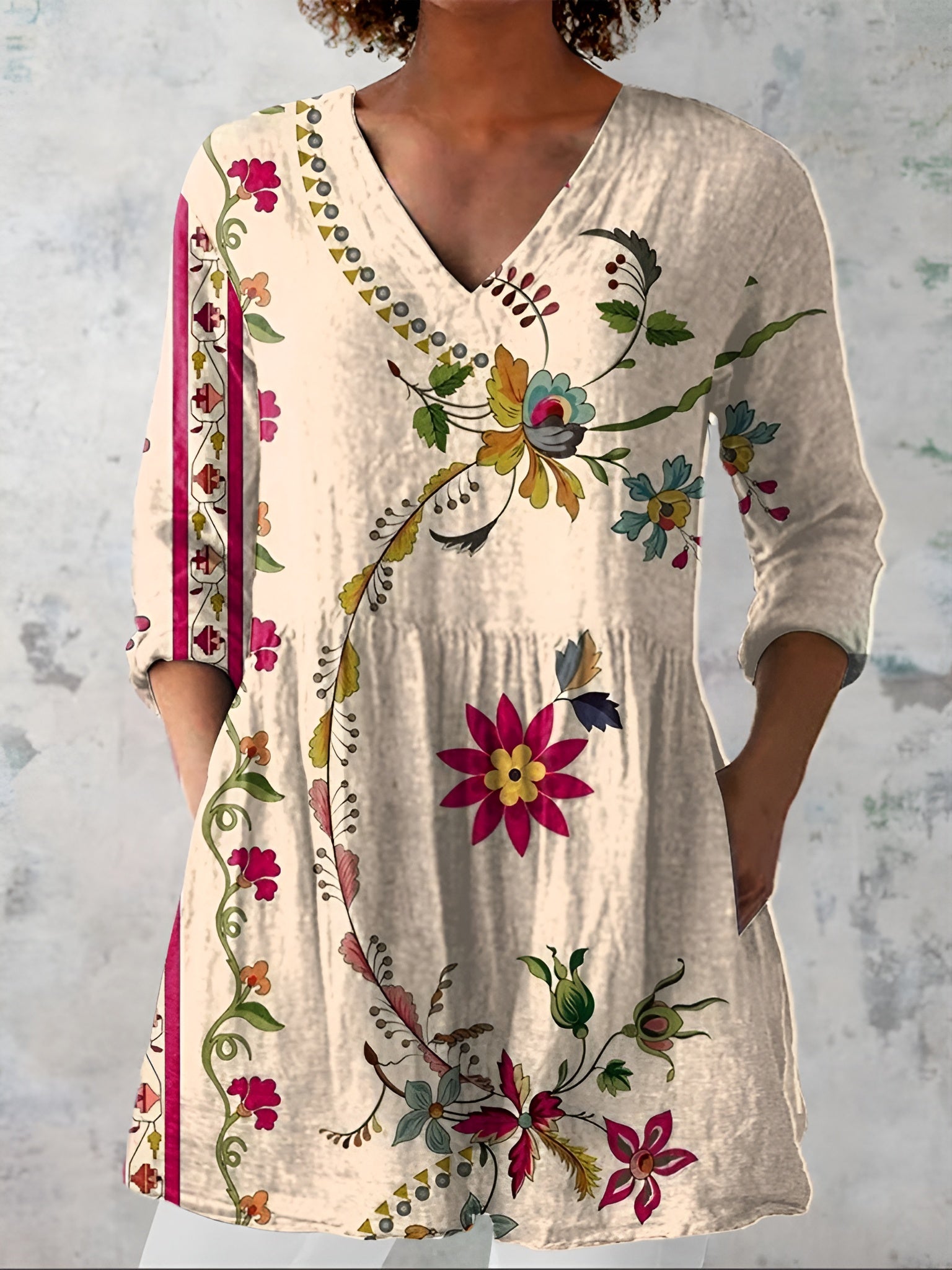 Anouk | Long V-Neck Blouse