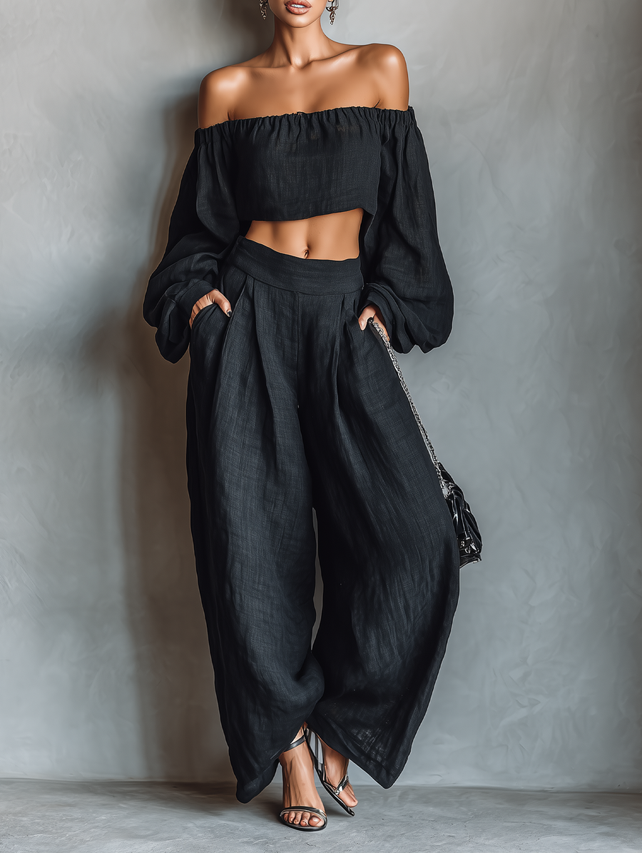Corinne | Strapless Linen Set