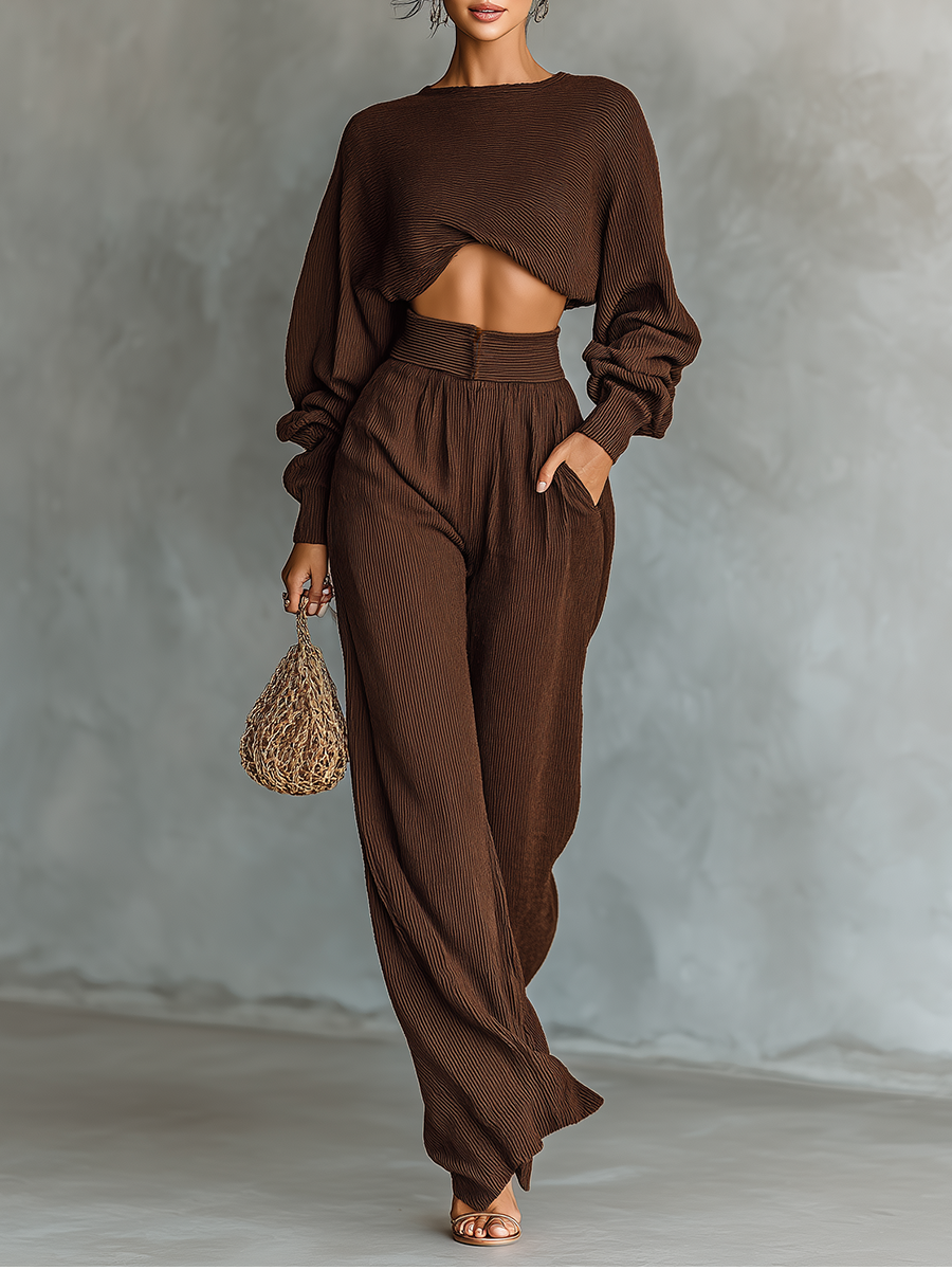 Leonie | Coffee Knit Set