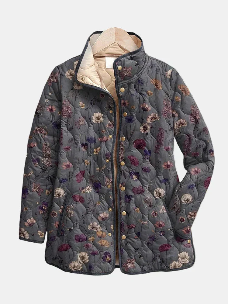 Niva | Vintage Floral Print Quilted Jacket