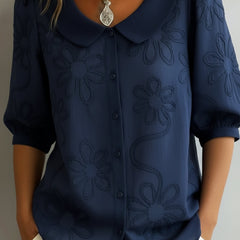 Aurélie light floral blouse - Navy