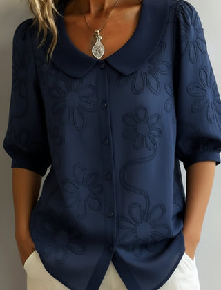 Aurélie light floral blouse - Navy