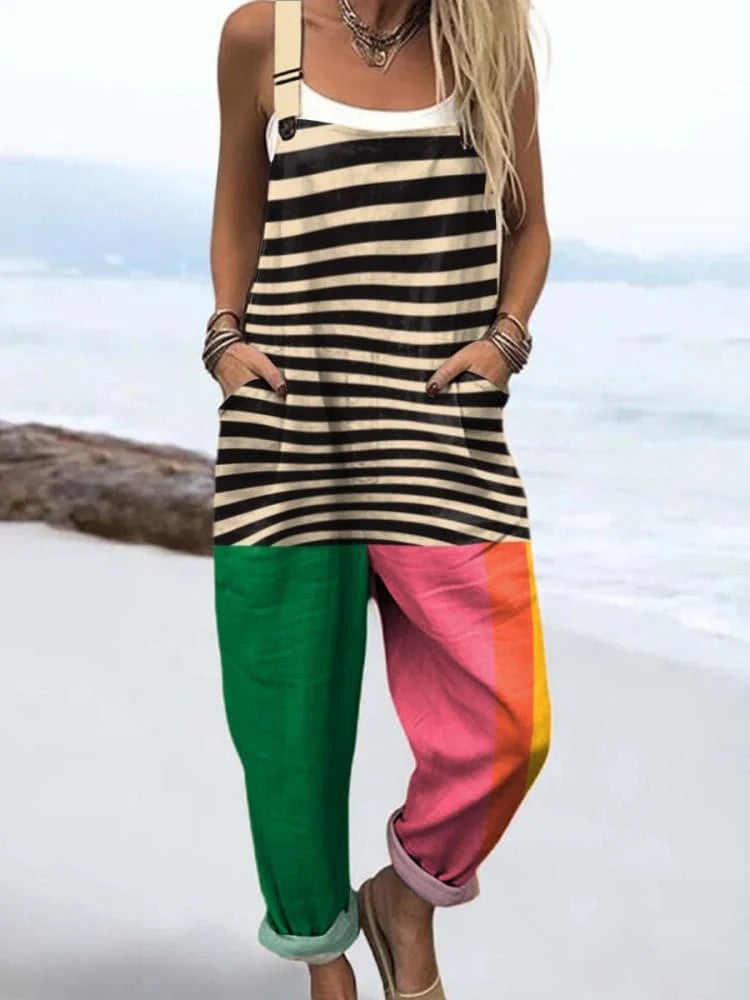 Isadora | Bold Mixed-Print Jumpsuit