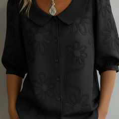 Aurélie light floral blouse - Black