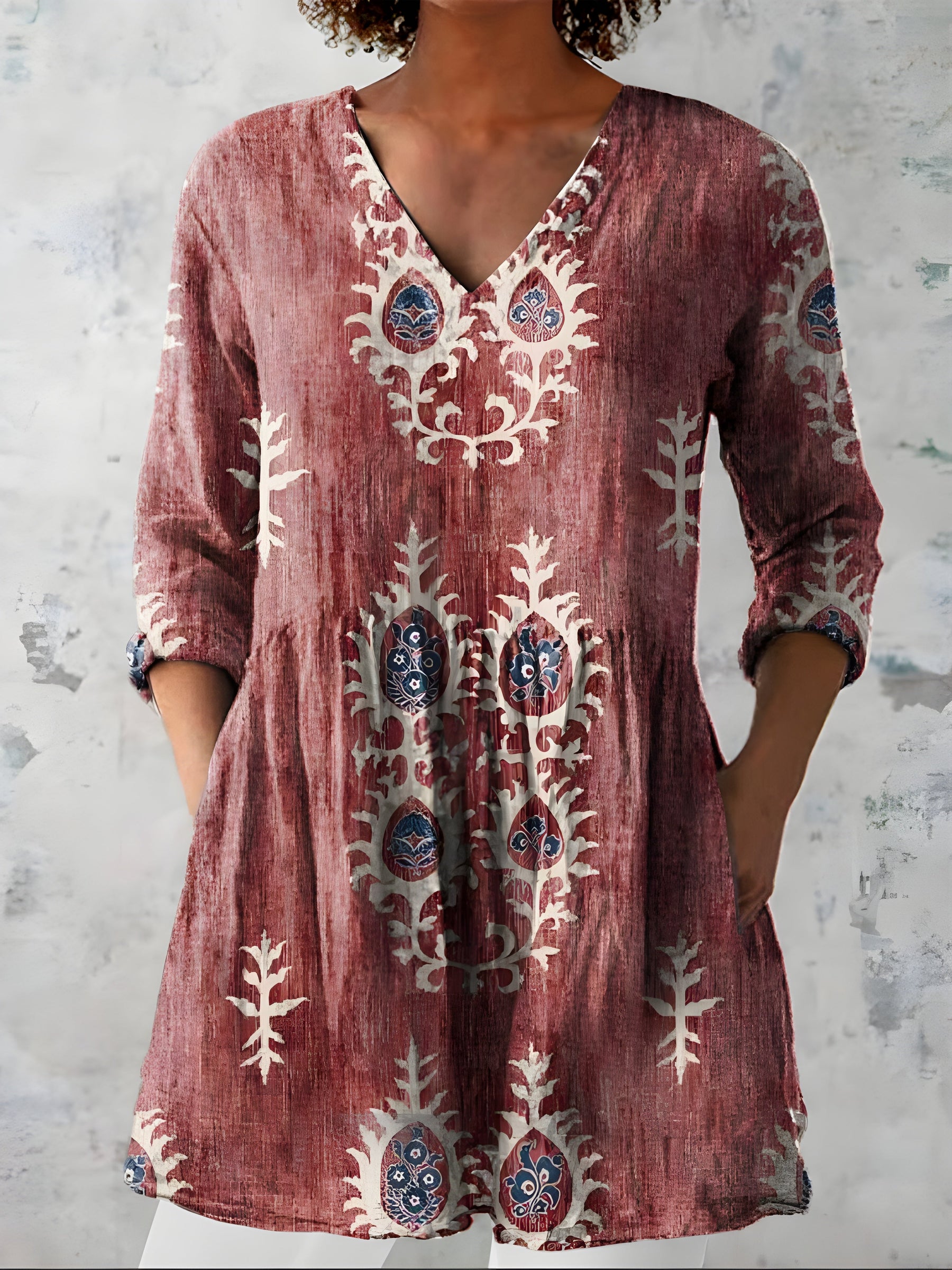 Charlotte | Long V-Neck Blouse