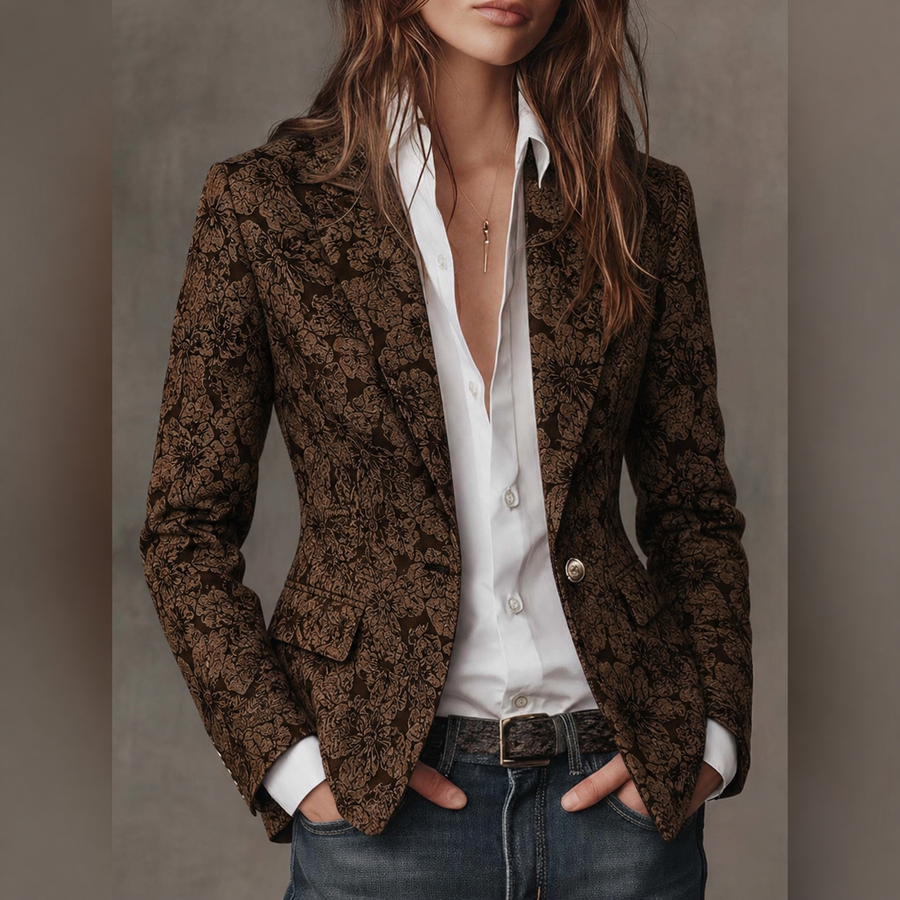 Estelle | Fitted Paisley Jacquard Blazer