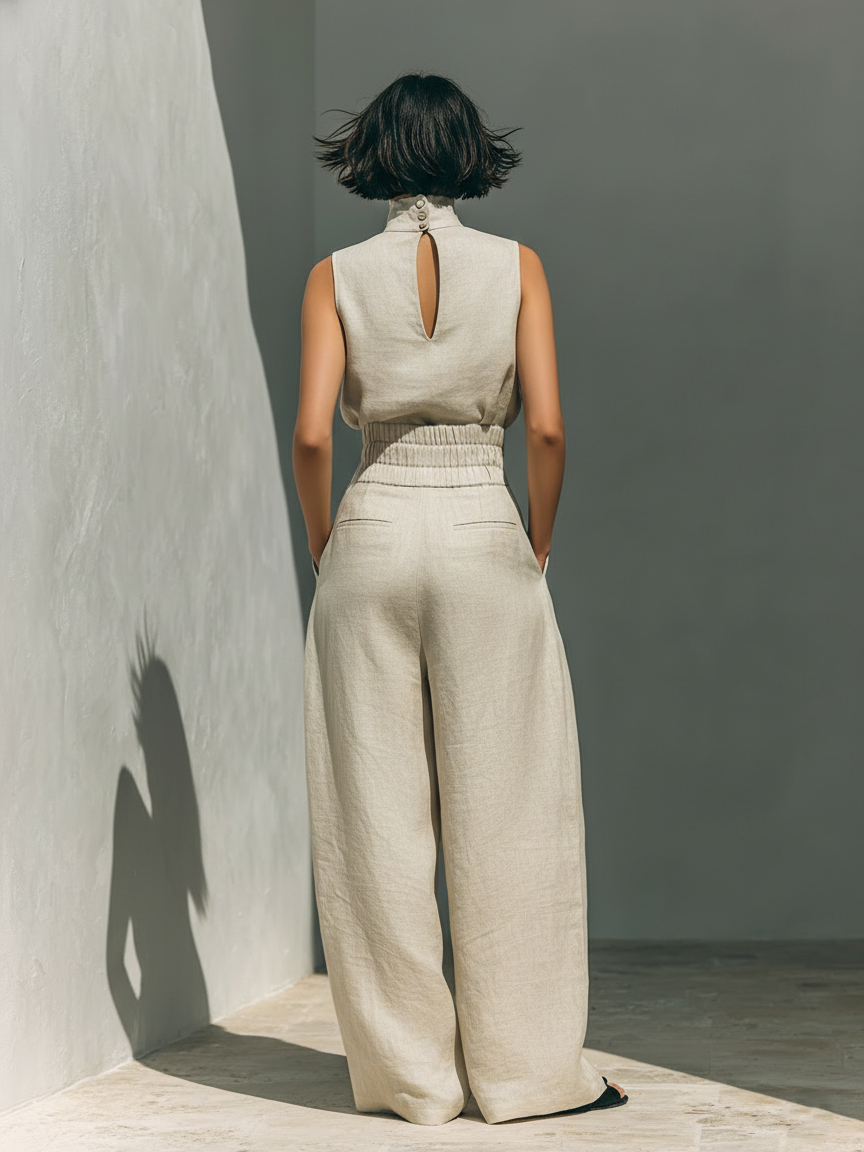 Claudette | Linen Blouse Set