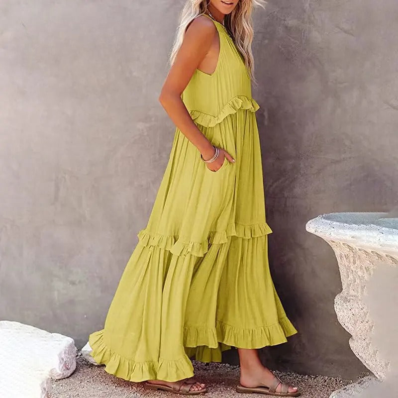 Elara™ Tummy-Flattering Maxi Summer Dress