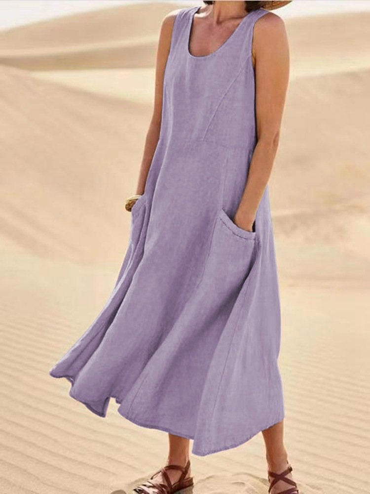 Livia™ Tummy-Flattering Maxi Summer Dress with Pockets