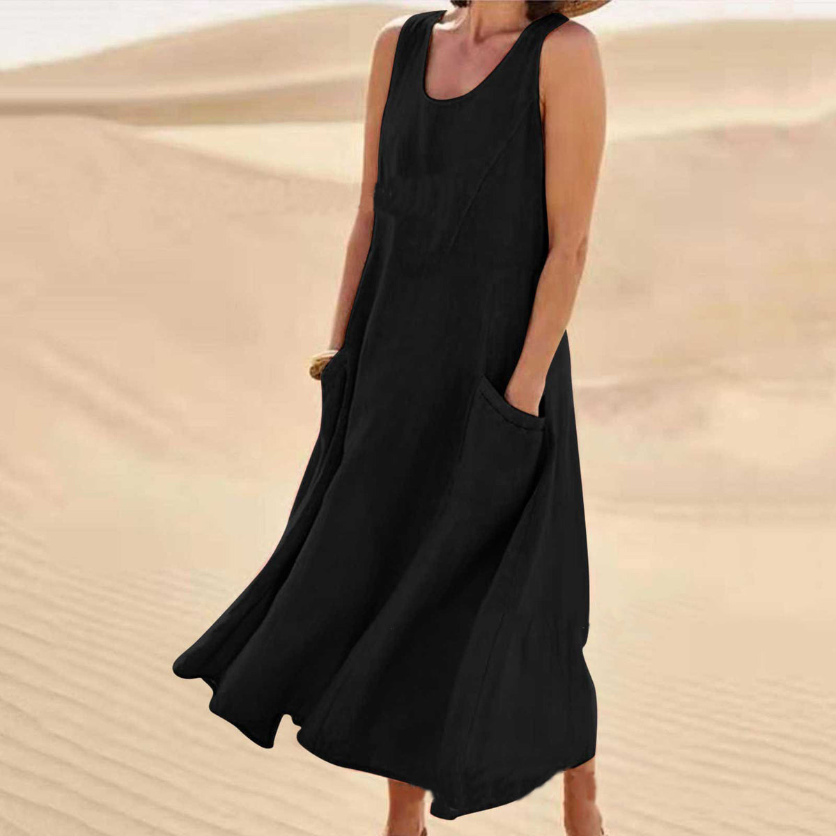 Livia™ Tummy-Flattering Maxi Summer Dress with Pockets