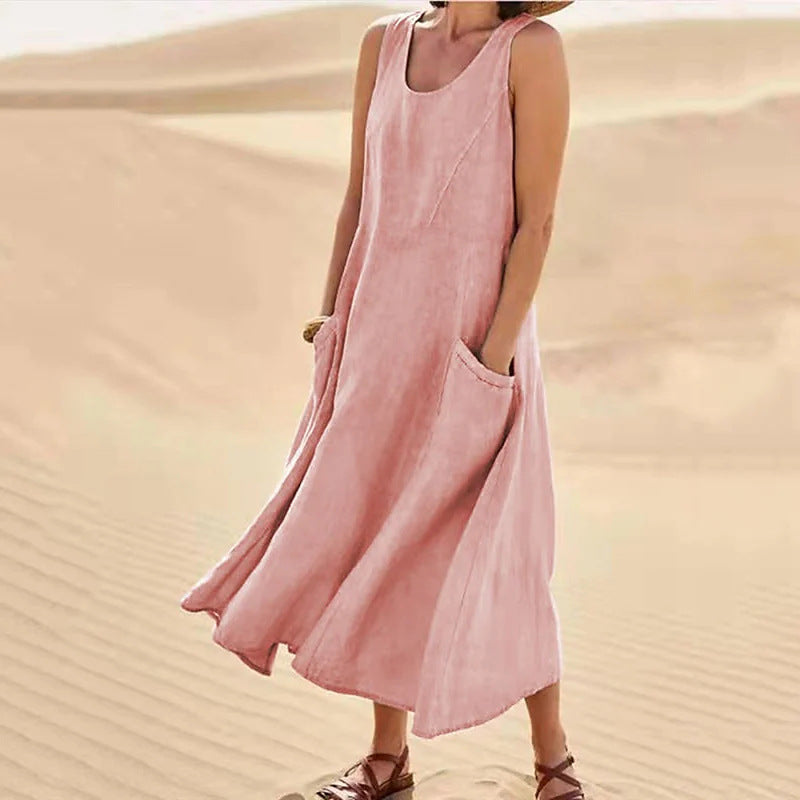 Livia™ Tummy-Flattering Maxi Summer Dress with Pockets