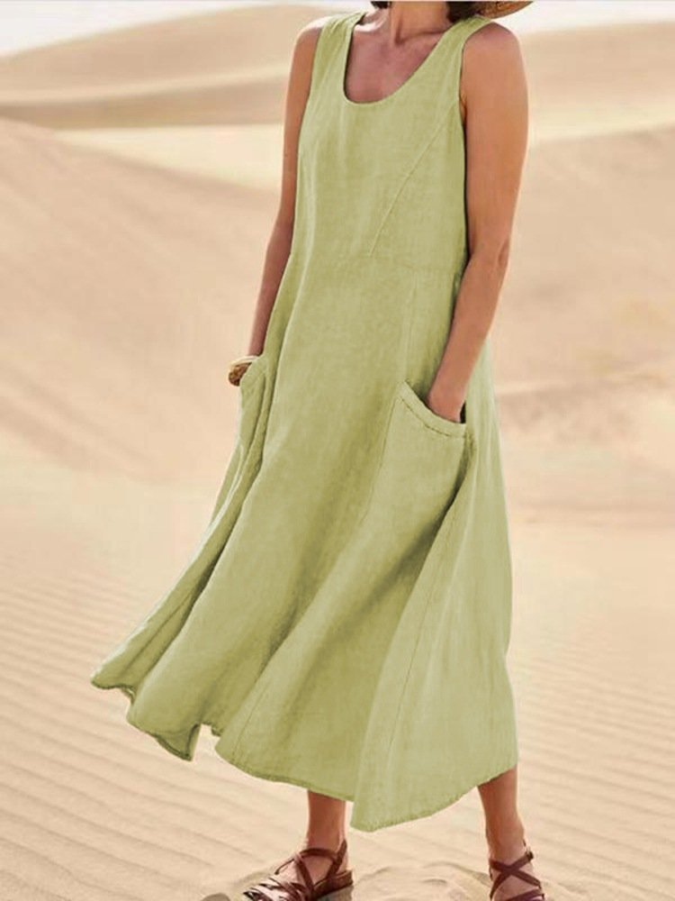 Livia™ Tummy-Flattering Maxi Summer Dress with Pockets