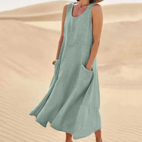 Livia™ Tummy-Flattering Maxi Summer Dress with Pockets