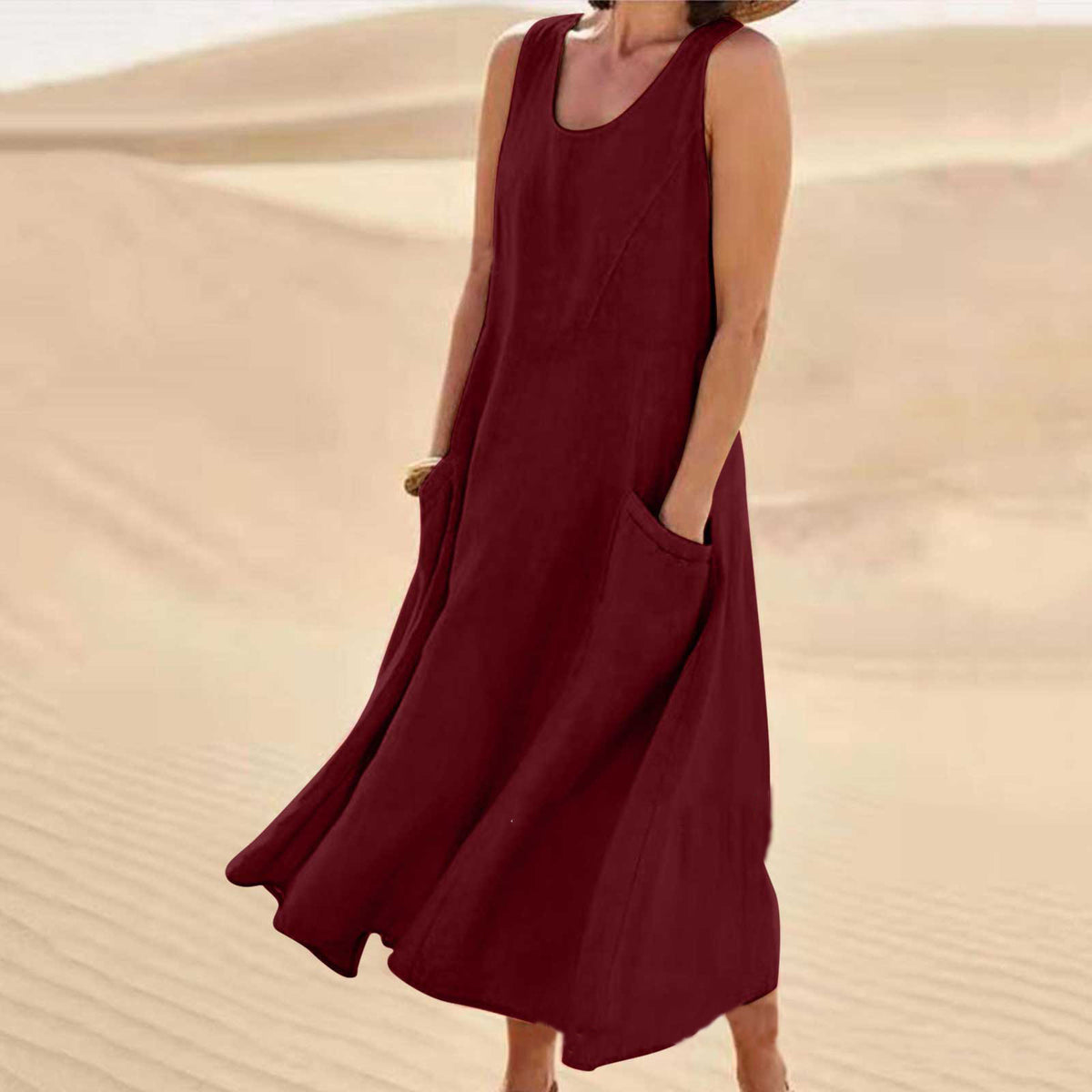 Livia™ Tummy-Flattering Maxi Summer Dress with Pockets