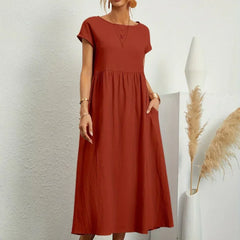Gabrielle Flowing Midi Dress - Brown