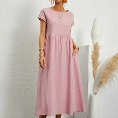 Gabrielle Flowing Midi Dress - Pink