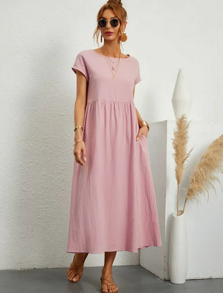 Gabrielle Flowing Midi Dress - Pink