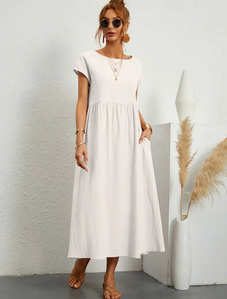 Gabrielle Flowing Midi Dress - White