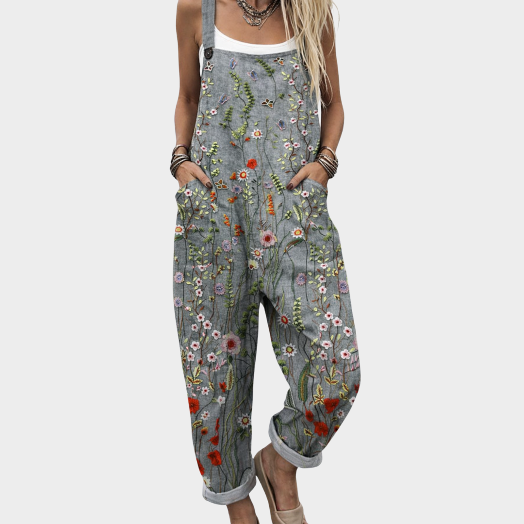 Clementine | Soft Floral Wide-Leg Jumpsuit