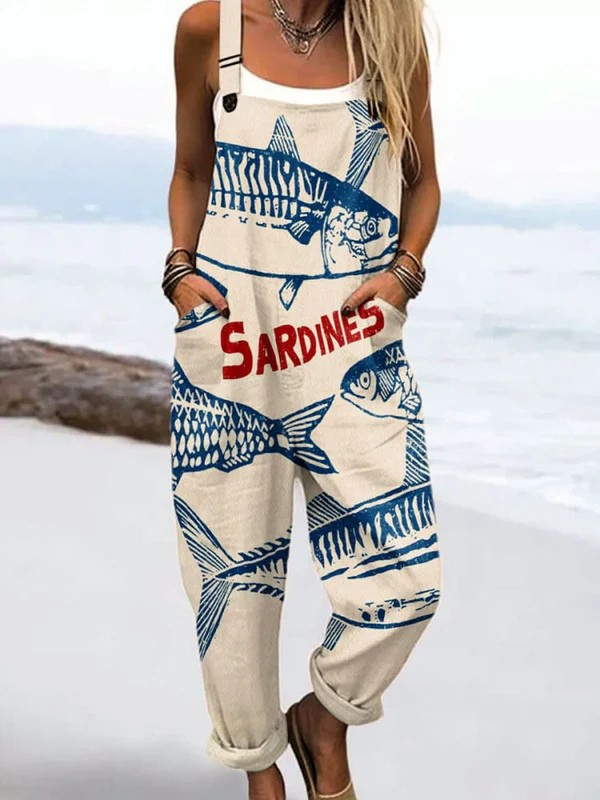 Marcella | Quirky Fish Print Jumpsuit