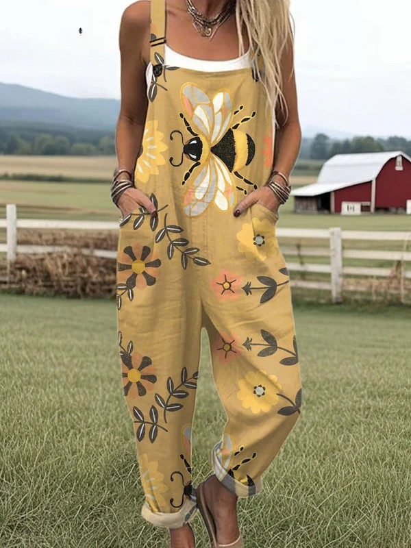 Bernadette | Wildflower & Bee Jumpsuit