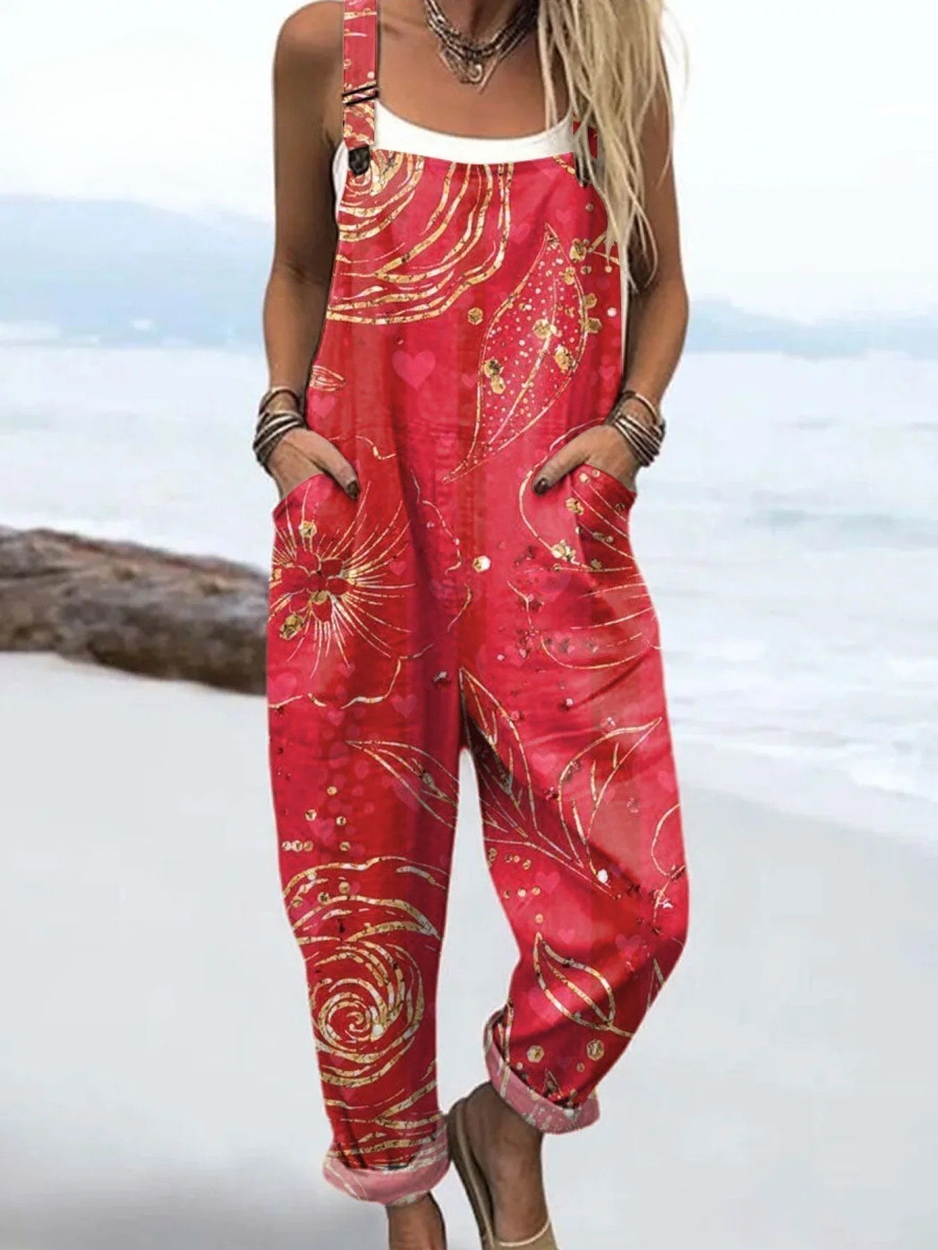 Simone | Golden Wildflower Jumpsuit