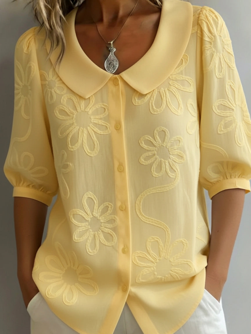 Aurélie light floral blouse - Yellow