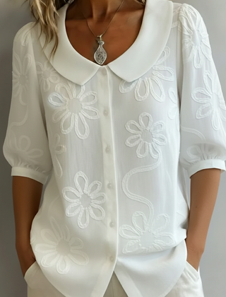 Aurélie light floral blouse - White