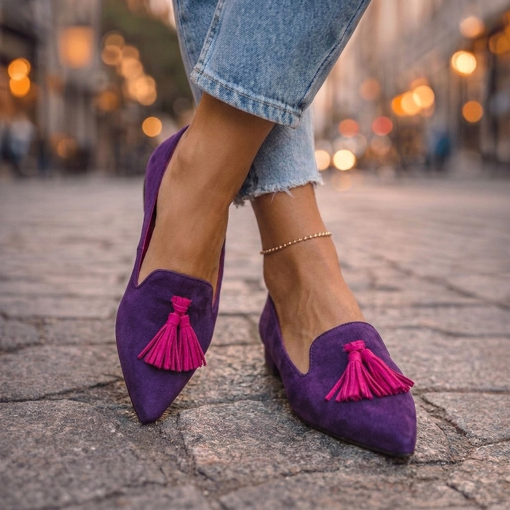 Livia | Suede Pointed Slip-On Flats