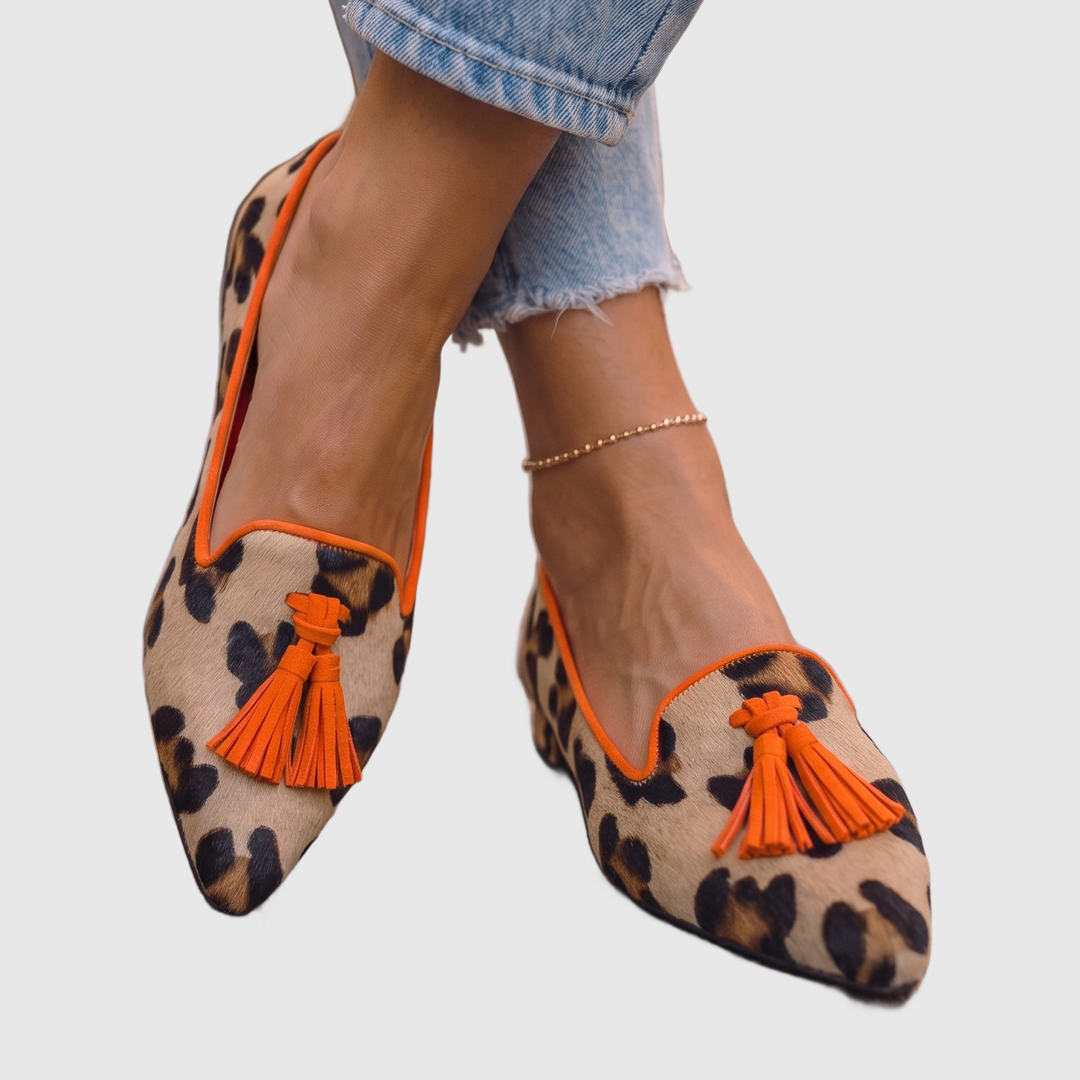 LIVIA | Suede Pointed Flats with Tassels