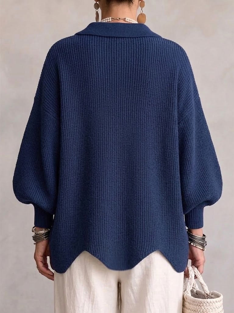 Isadora | Collared Cardigan With Large Metal Buttons