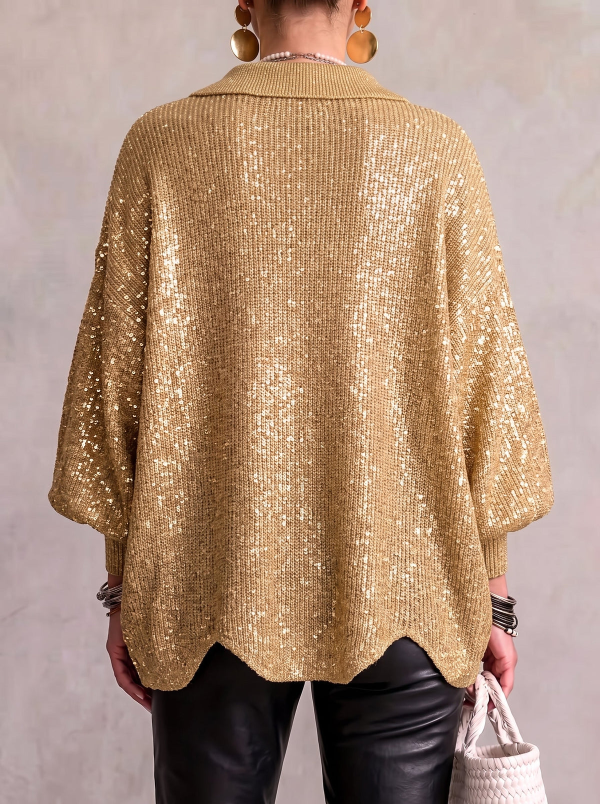 Isadora | Collared Cardigan With Large Metal Buttons