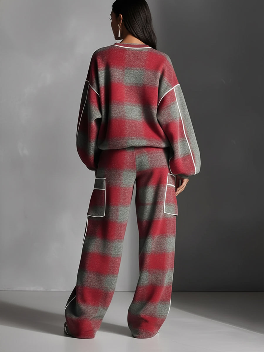Gabrielle | Plaid Trouser Set